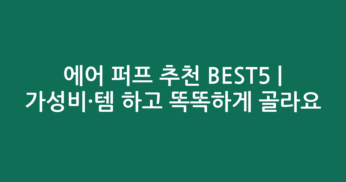 에어 퍼프 추천 BEST5 | 가성비·인기템 비교하고 똑똑하게 골라요