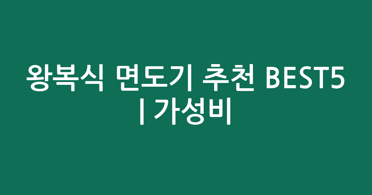 왕복식 면도기 추천 BEST5 | 가성비·인기 비교