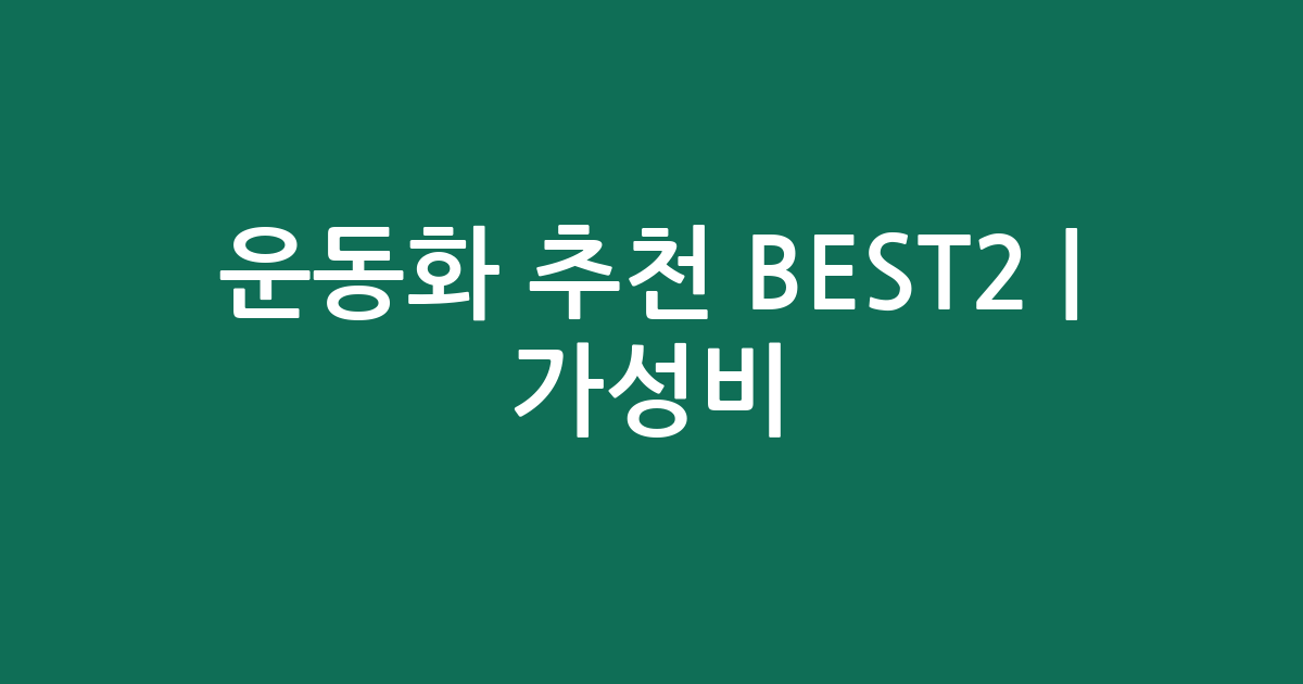 운동화 추천 BEST2 | 가성비·인기 비교