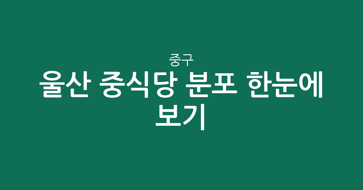 울산 중구 중식당 분포 한눈에 보기: 병영1동·중앙동 등 동네별 상권 현황