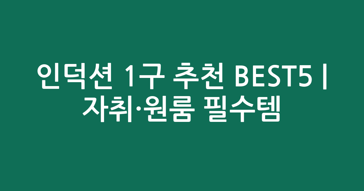 인덕션 1구 추천 BEST5 | 자취·원룸 필수템! 가성비부터 프리미엄까지