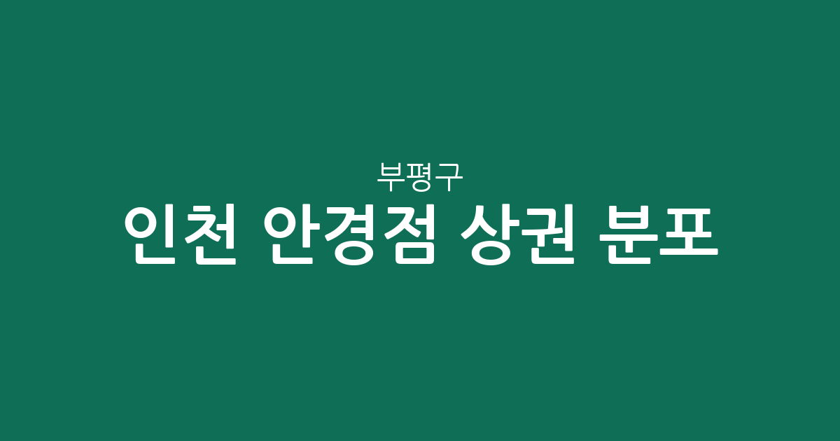 인천 부평구 안경점 상권 분포 분석: 밀집 지역과 동네별 안경원 현황