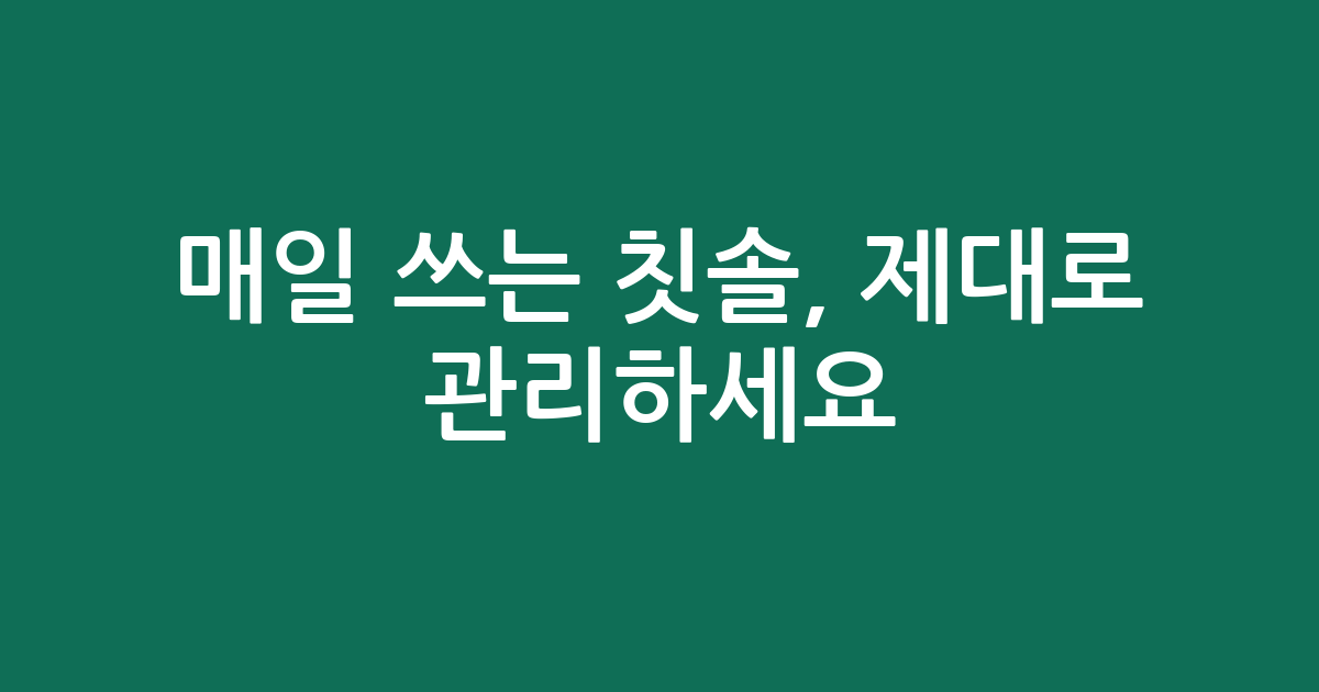 매일 쓰는 칫솔, 제대로 관리하세요! 전동 칫솔 살균기 추천 BEST 5