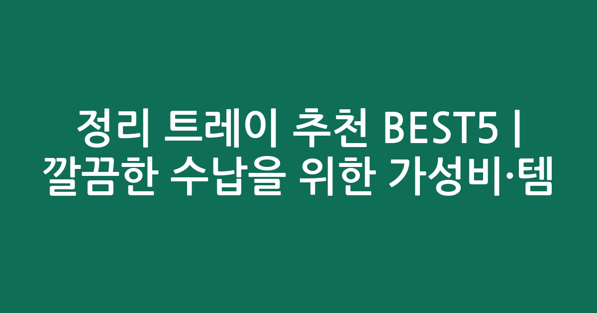 정리 트레이 추천 BEST5 | 깔끔한 수납을 위한 가성비·인기템 비교