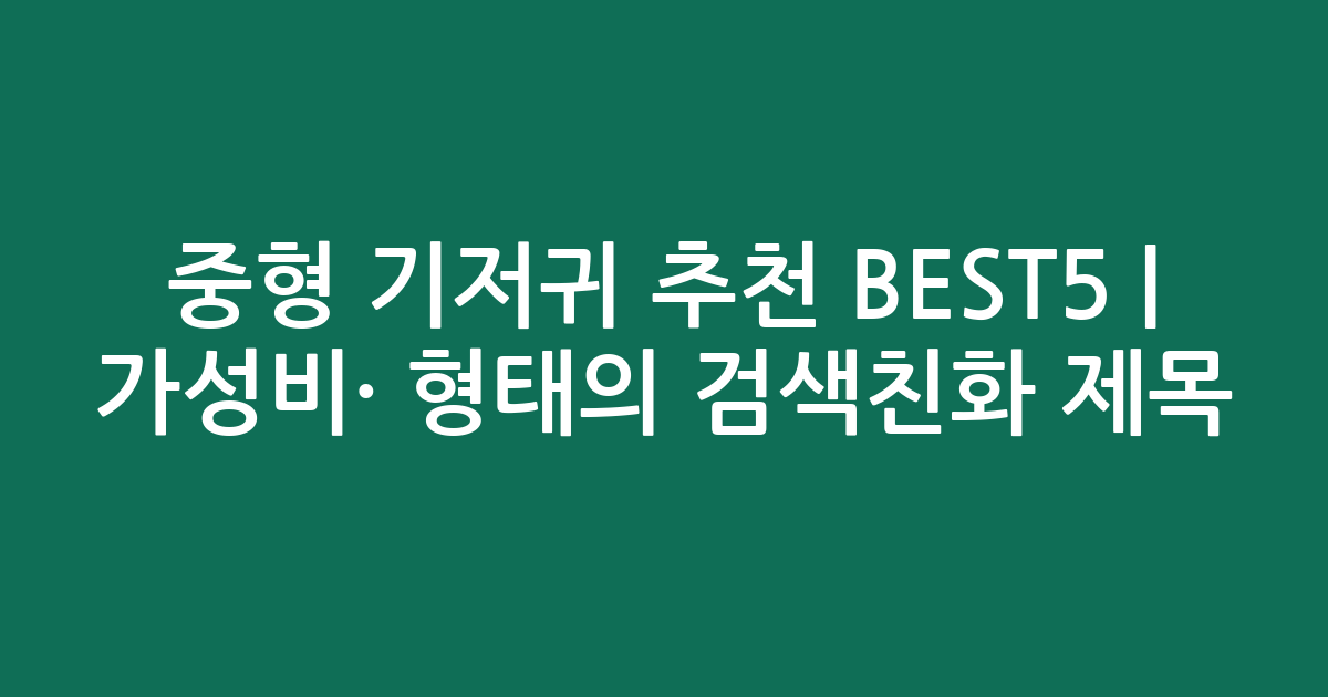 중형 기저귀 추천 BEST5 | 가성비·인기 비교 형태의 검색친화 제목