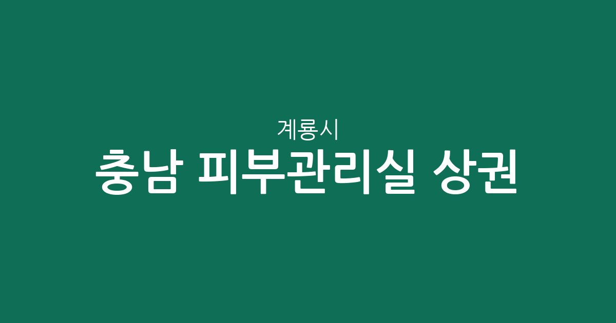 충남 계룡시 피부관리실 상권 분석: 엄사면 밀집도 및 지역별 분포 현황