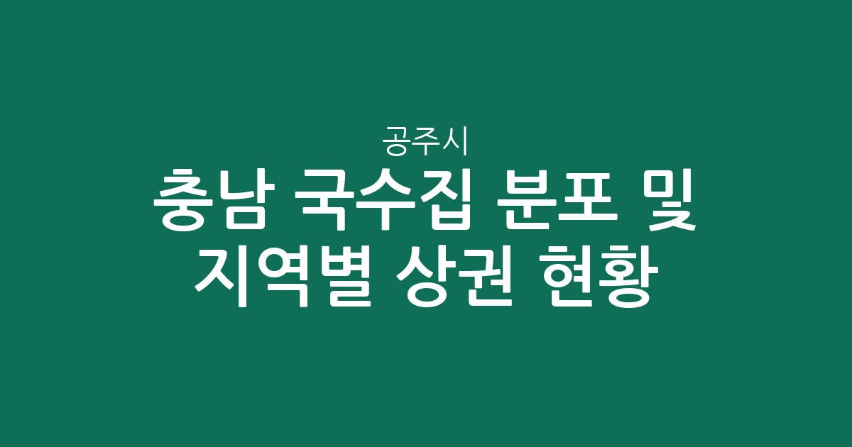 충남 공주시 국수집 분포 및 지역별 상권 현황 분석