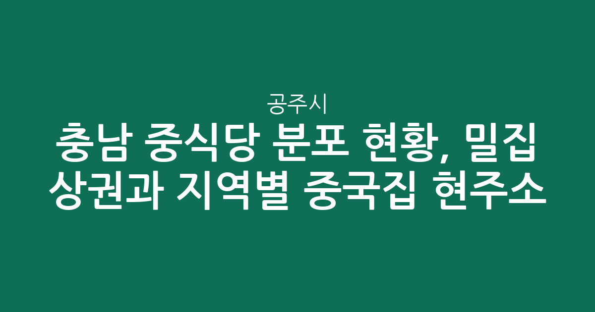 충남 공주시 중식당 분포 현황, 밀집 상권과 지역별 중국집 현주소