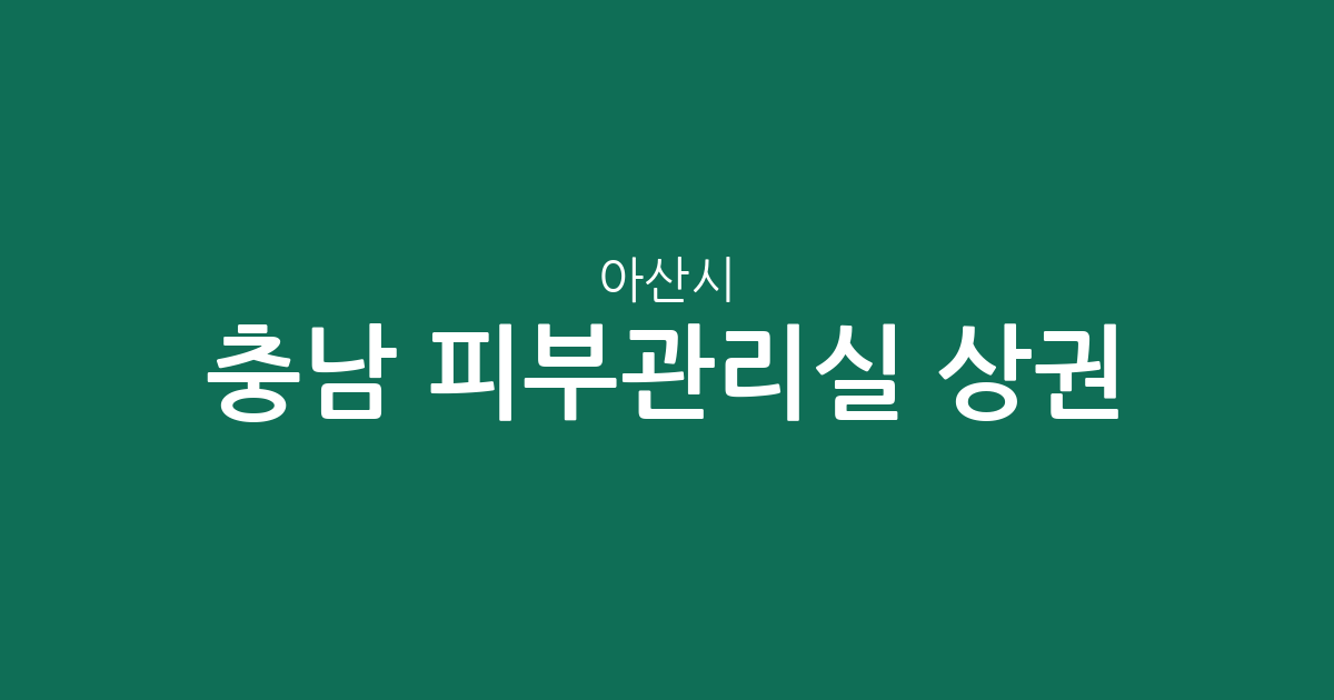 충남 아산시 피부관리실 상권 분석: 배방읍부터 온양동까지 밀집도 및 분포 현황