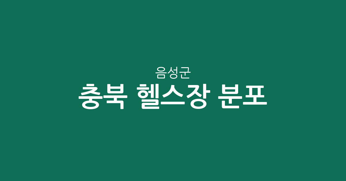 충북 음성군 헬스장 분포 분석: 맹동면·금왕읍·감곡면 중심의 피트니스 상권 현황