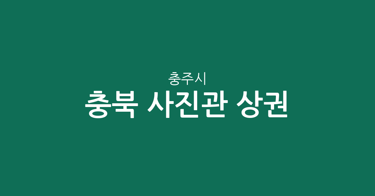 충북 충주시 사진관 상권 분석: 동네별 분포와 밀집 지역 확인하기