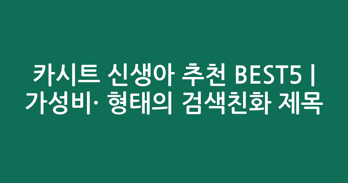 카시트 신생아 추천 BEST5 | 가성비·인기 비교 형태의 검색친화 제목