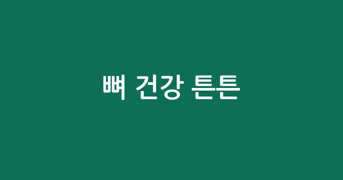 뼈 건강 튼튼! 칼슘 영양제 솔직 후기 BEST5