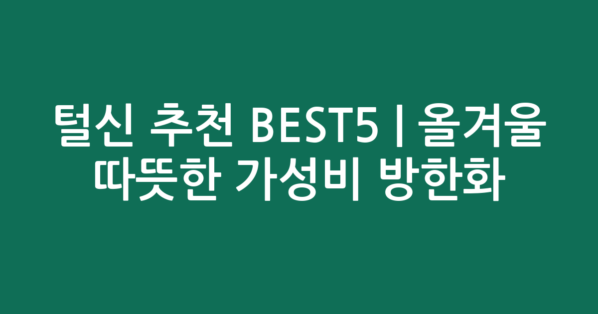 털신 추천 BEST5 | 올겨울 따뜻한 가성비 방한화 비교