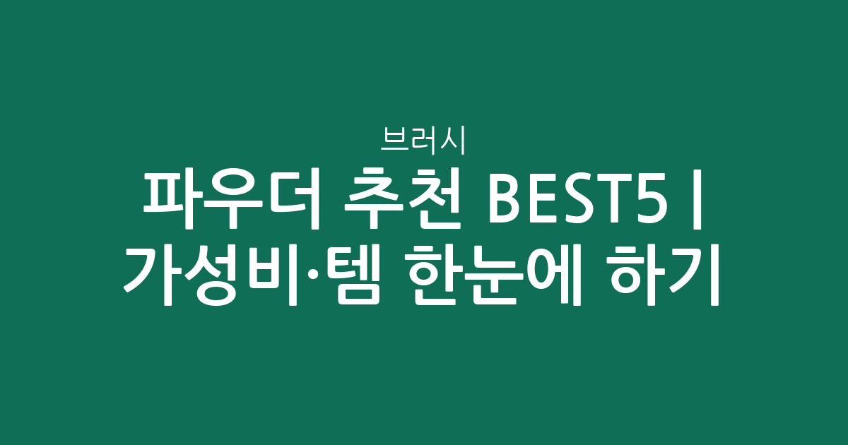 파우더 브러시 추천 BEST5 | 가성비·인기템 한눈에 비교하기