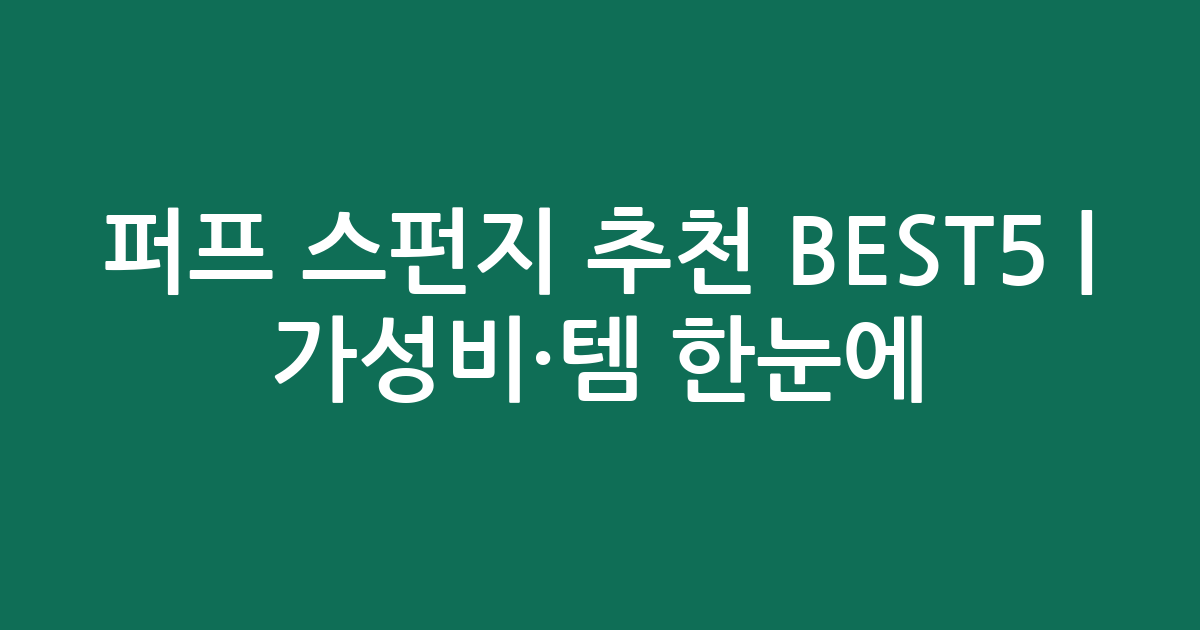 퍼프 스펀지 추천 BEST5 | 가성비·인기템 한눈에 비교