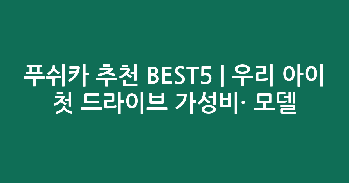 푸쉬카 추천 BEST5 | 우리 아이 첫 드라이브 가성비·인기 모델 비교