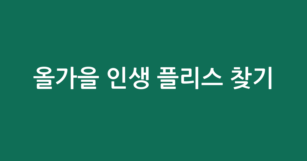 올가을 인생 플리스 찾기! 가성비부터 데일리까지 BEST 5 추천
