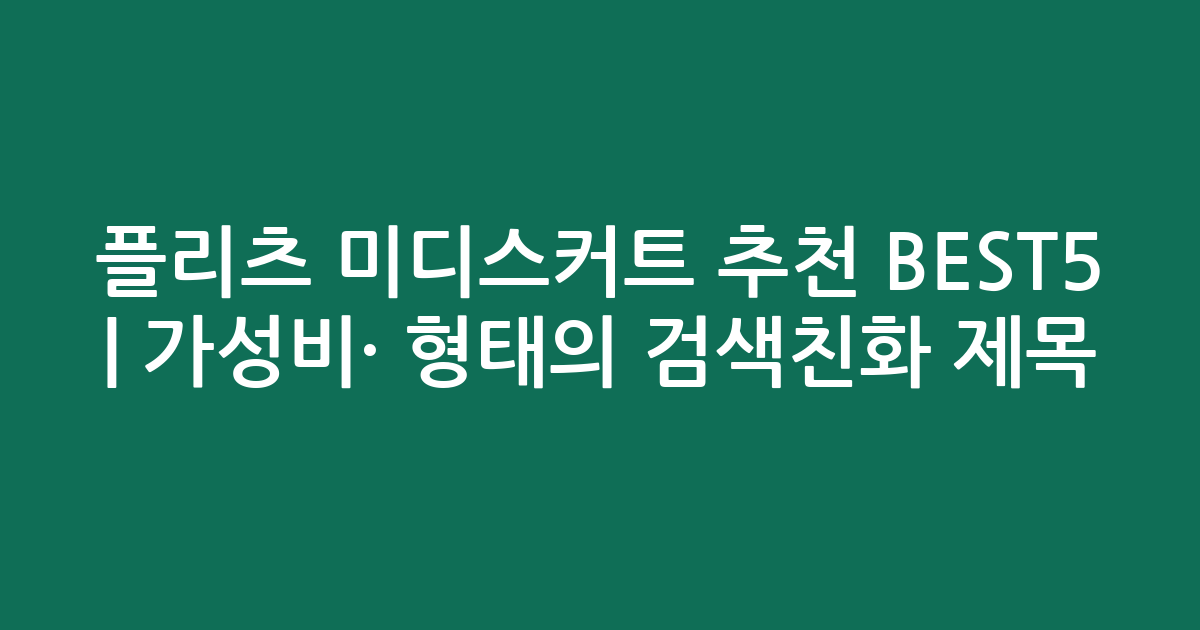 플리츠 미디스커트 추천 BEST5 | 가성비·인기 비교 형태의 검색친화 제목