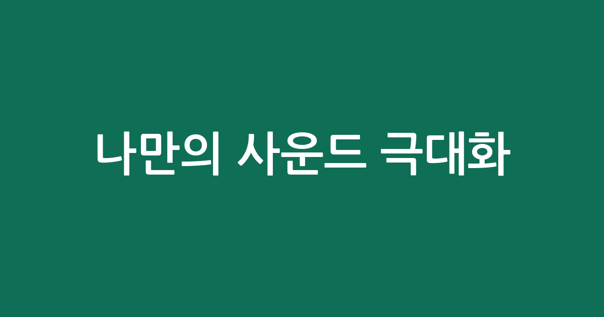 나만의 사운드 극대화! 헤드폰 앰프 추천 BEST5