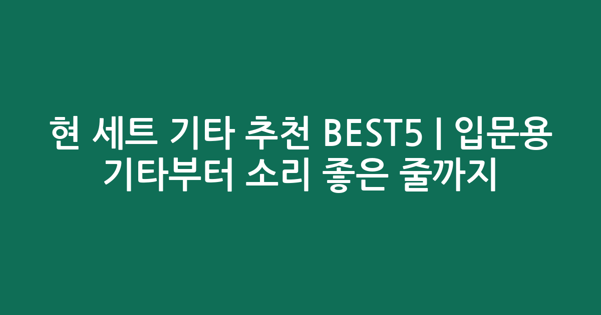 현 세트 기타 추천 BEST5 | 입문용 기타부터 소리 좋은 줄까지 비교