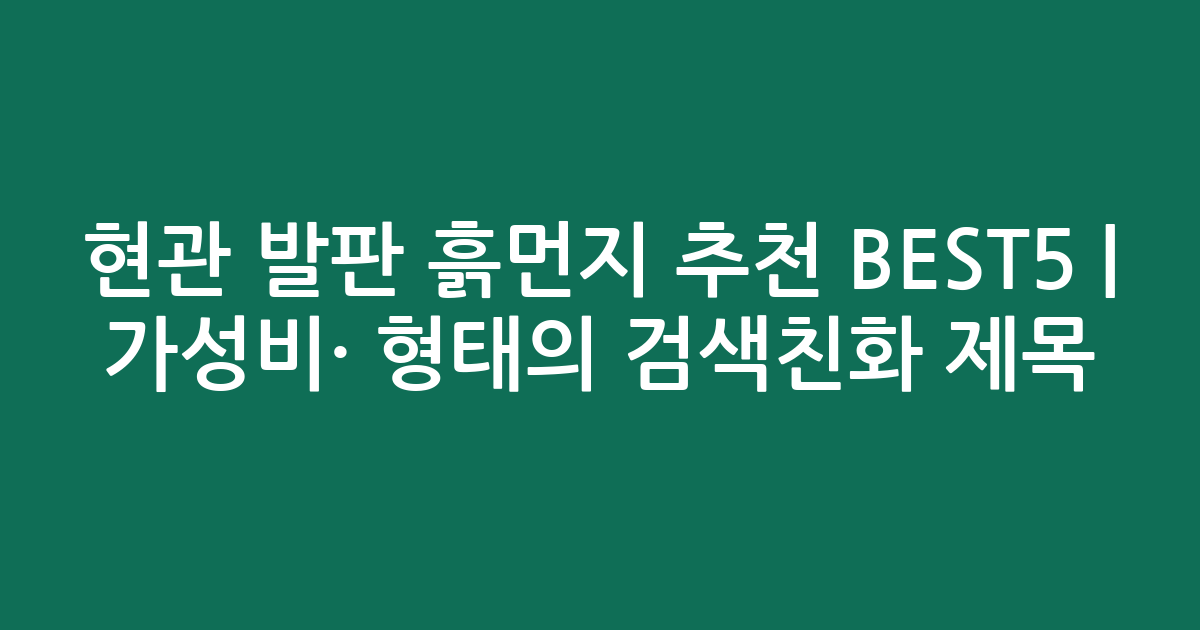 현관 발판 흙먼지 추천 BEST5 | 가성비·인기 비교 형태의 검색친화 제목