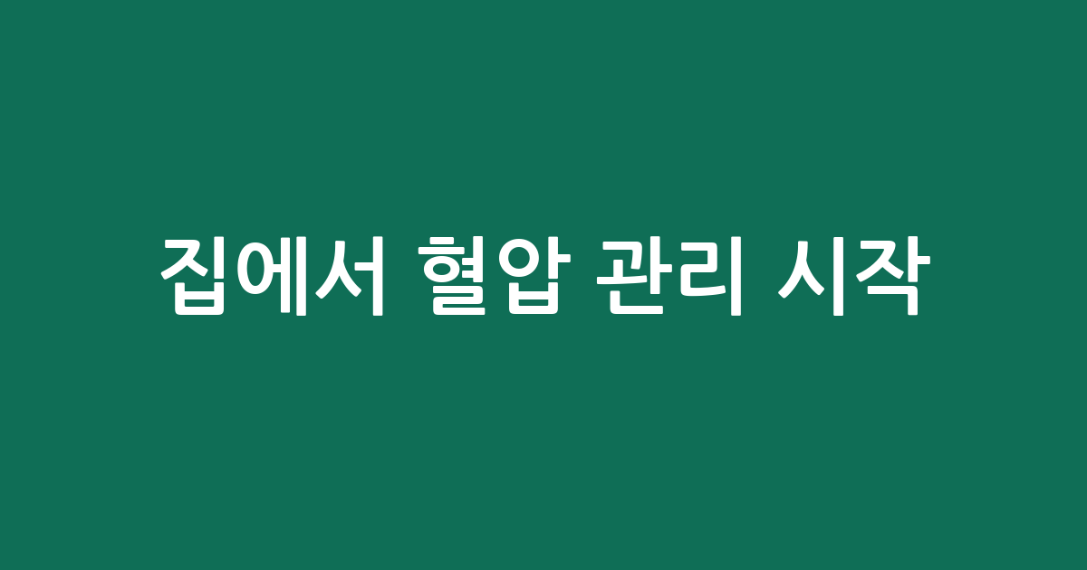 집에서 혈압 관리 시작! 인기 혈압계 가정용 추천 BEST 3
