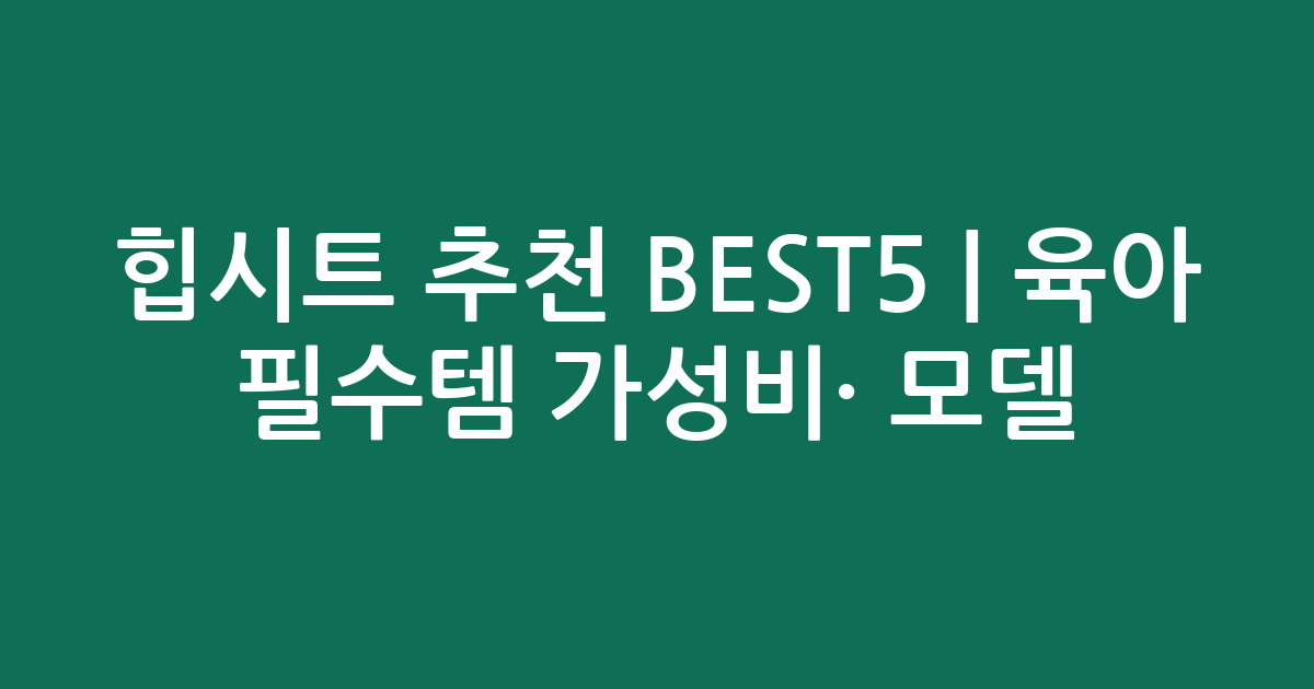 힙시트 추천 BEST5 | 육아 필수템 가성비·인기 모델 비교