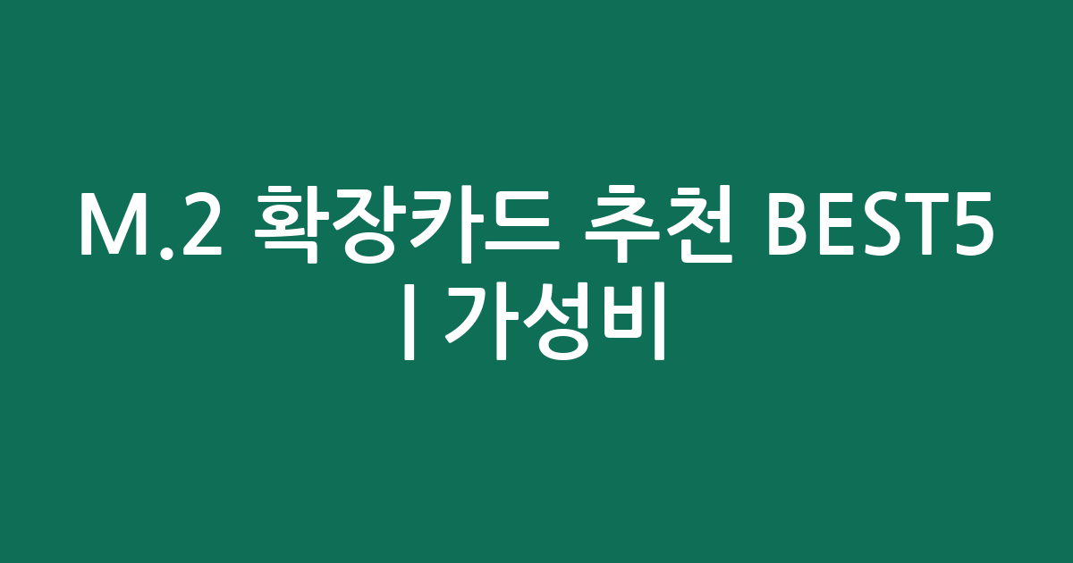M.2 확장카드 추천 BEST5 | 가성비·인기 비교