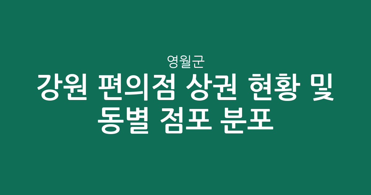 강원 영월군 편의점 상권 현황 및 동별 점포 분포 분석
