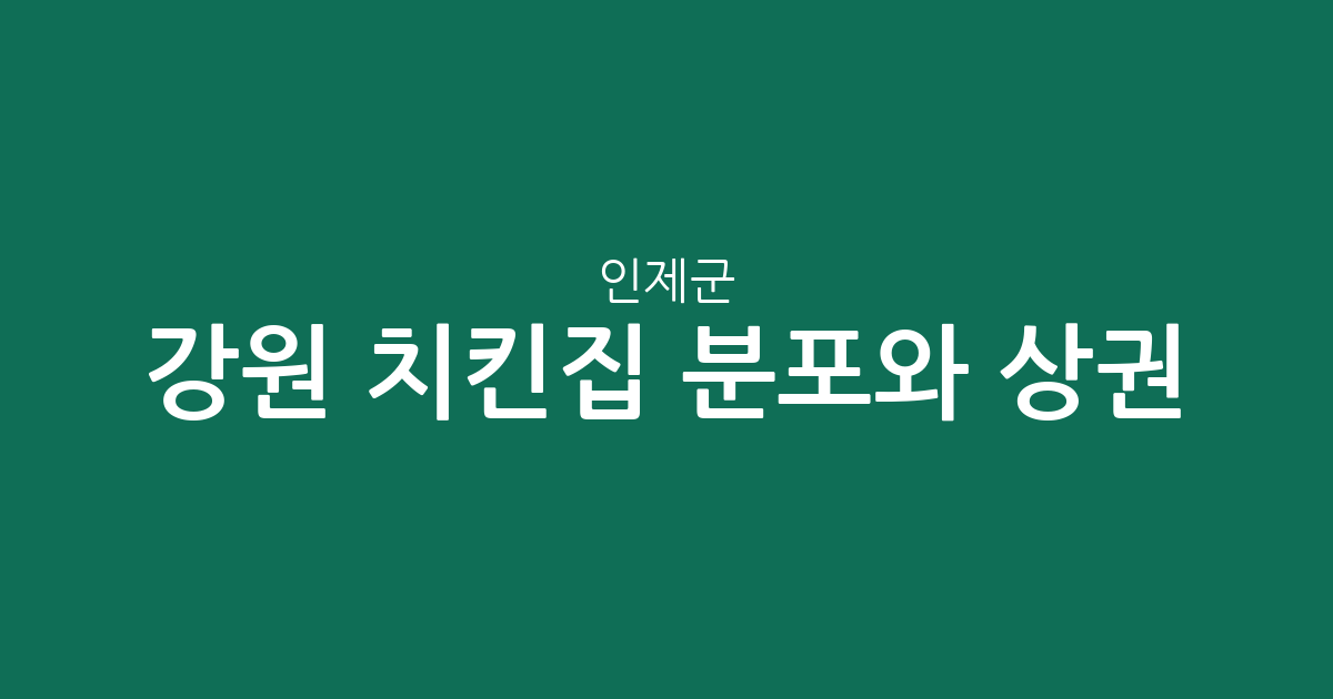 강원 인제군 치킨집 분포와 상권 분석: 인제읍부터 상남면까지 지역별 현황