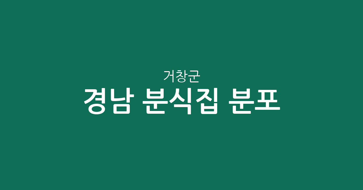 경남 거창군 분식집 분포 분석: 거창읍부터 면 단위까지 상권 정보