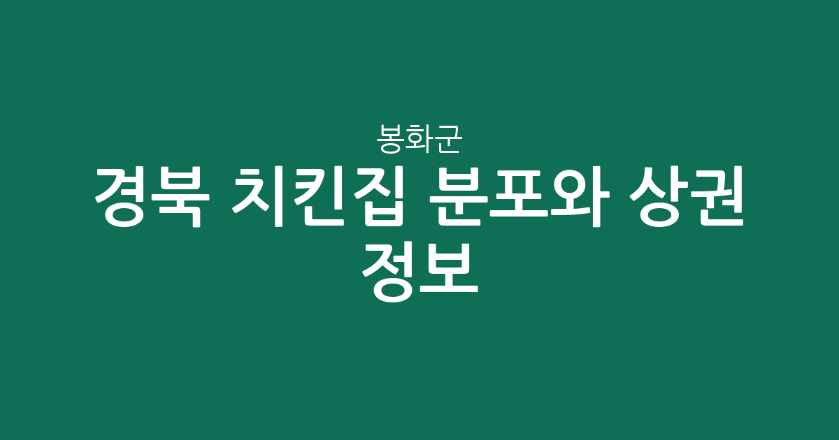경북 봉화군 치킨집 분포와 상권 정보: 봉화읍부터 석포면까지 치킨 전문점 현황 정리