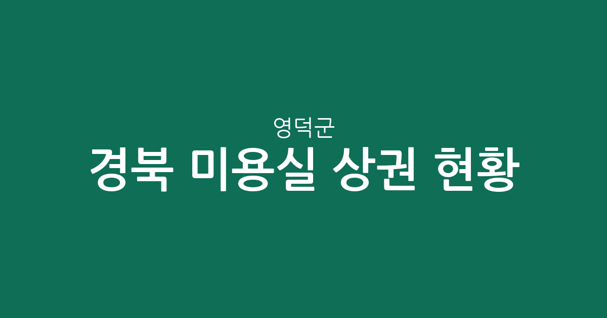 경북 영덕군 미용실 상권 현황 분석: 영덕읍·영해면·강구면 중심의 분포도