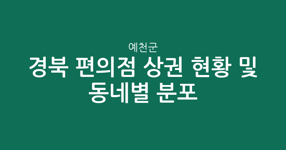 경북 예천군 편의점 상권 현황 및 동네별 분포 분석