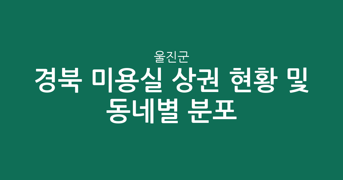 경북 울진군 미용실 상권 현황 및 동네별 분포 분석