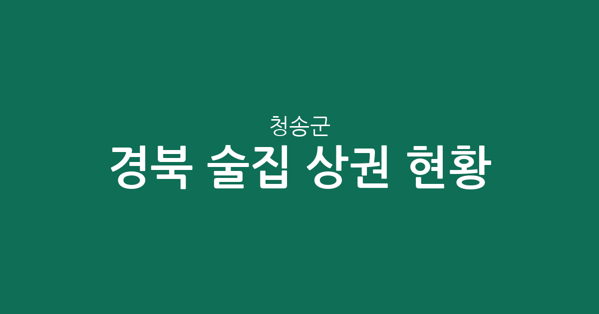 경북 청송군 술집 상권 현황 분석: 청송읍과 진보면을 중심으로