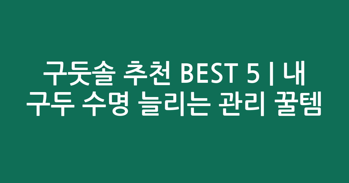 구둣솔 추천 BEST 5 | 내 구두 수명 늘리는 관리 꿀템 비교