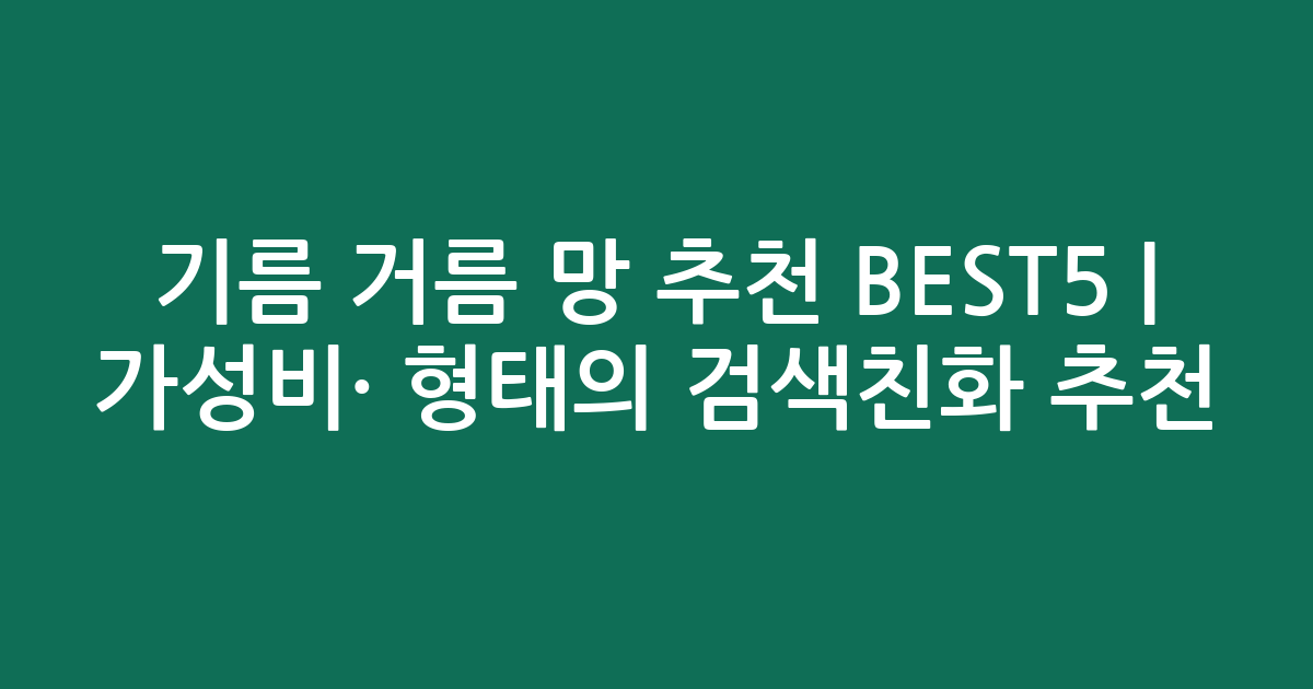 기름 거름 망 추천 BEST5 | 가성비·인기 비교 형태의 검색친화 추천