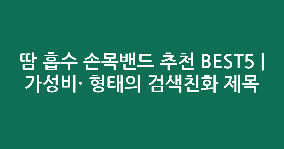 땀 흡수 손목밴드 추천 BEST5 | 가성비·인기 비교 형태의 검색친화 제목