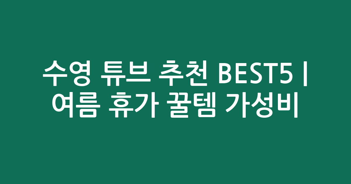 수영 튜브 추천 BEST5 | 여름 휴가 꿀템 가성비 인기 비교