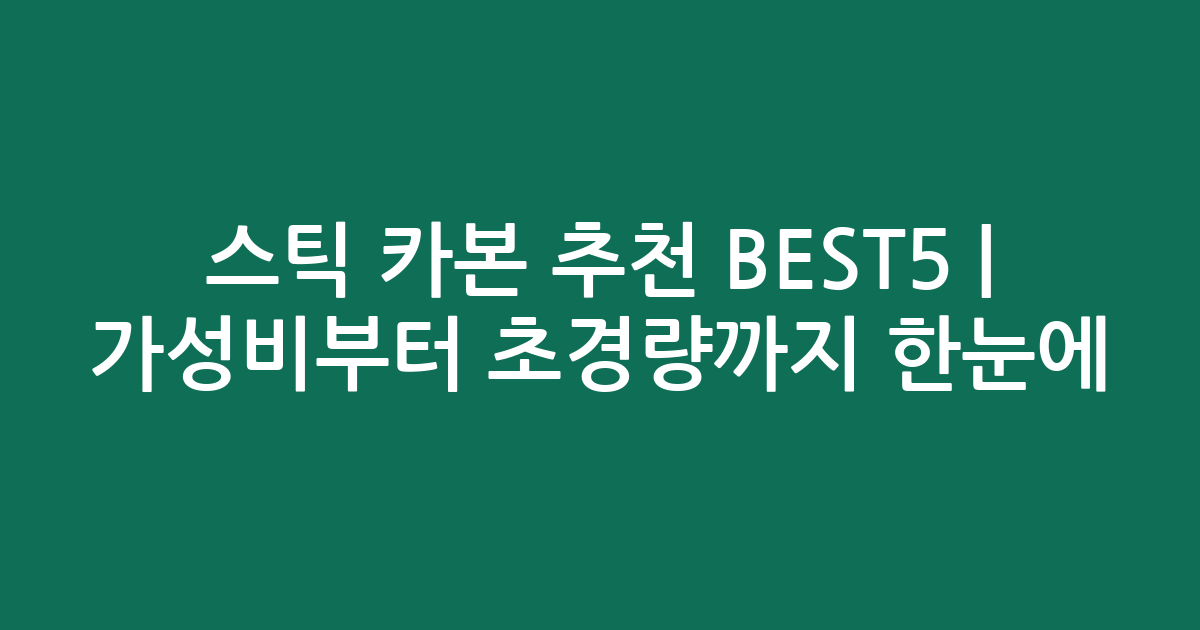 스틱 카본 추천 BEST5 | 가성비부터 초경량까지 한눈에 비교