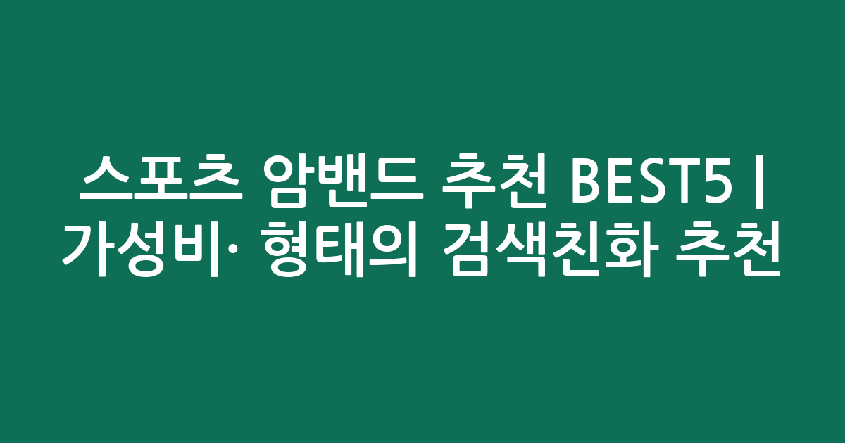 스포츠 암밴드 추천 BEST5 | 가성비·인기 비교 형태의 검색친화 추천
