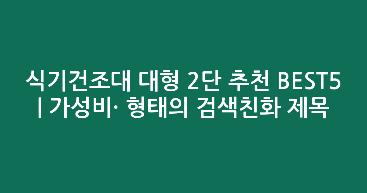 식기건조대 대형 2단 추천 BEST5 | 가성비·인기 비교 형태의 검색친화 제목