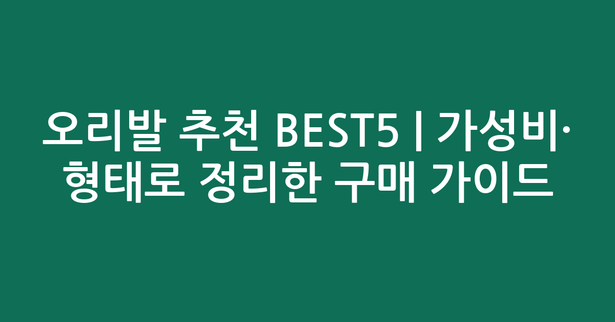 오리발 추천 BEST5 | 가성비·인기 비교 형태로 정리한 구매 가이드