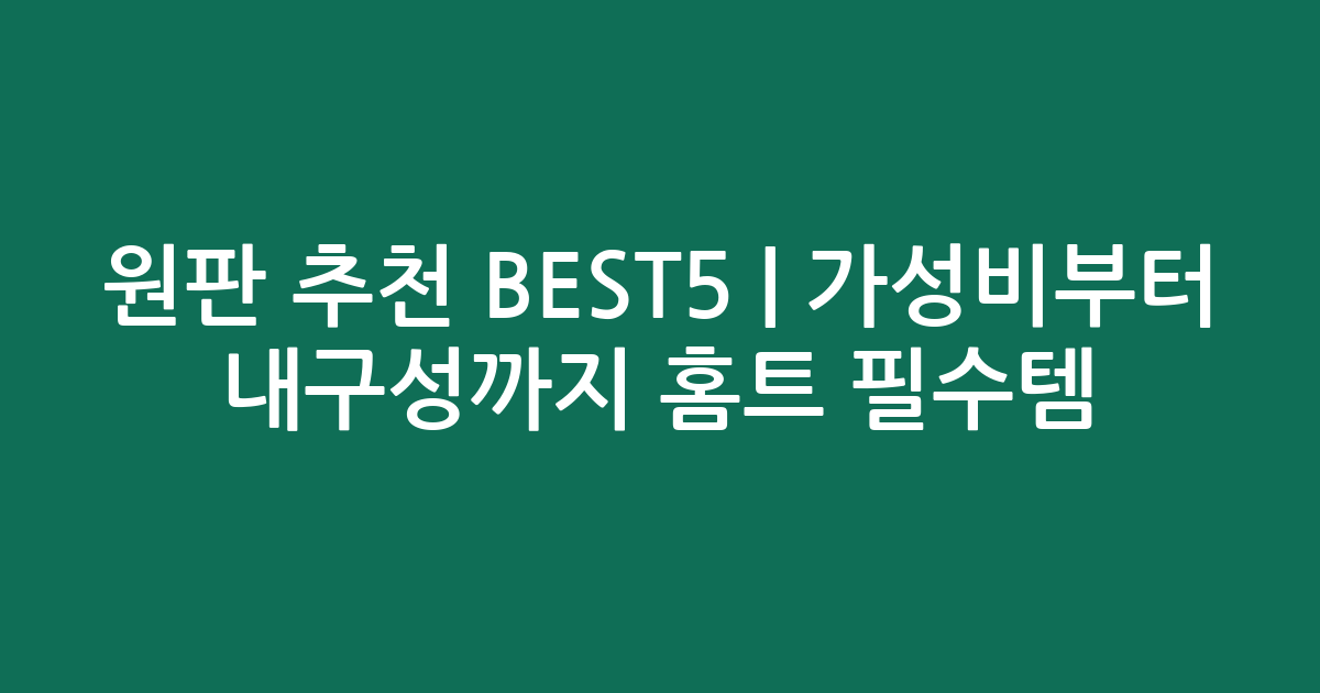 원판 추천 BEST5 | 가성비부터 내구성까지 홈트 필수템 비교