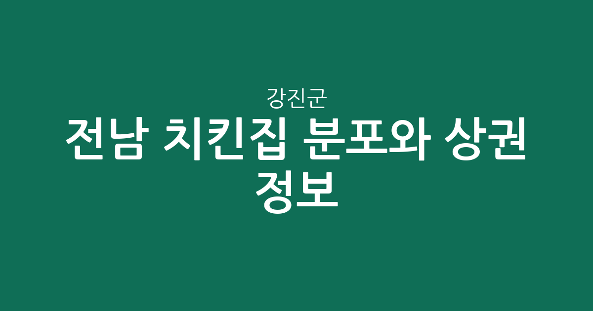 전남 강진군 치킨집 분포와 상권 정보: 강진읍 중심으로 확인하는 치킨 전문점 현황