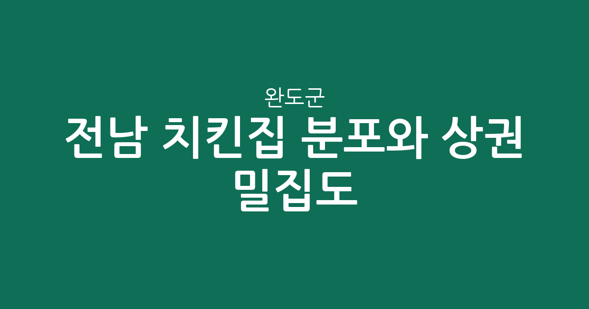 전남 완도군 치킨집 분포와 상권 밀집도 분석: 완도읍부터 주요 면 단위까지