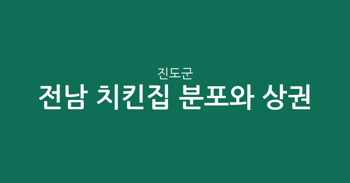 전남 진도군 치킨집 분포와 상권 분석: 진도읍부터 면 단위까지 한눈에 알아보기