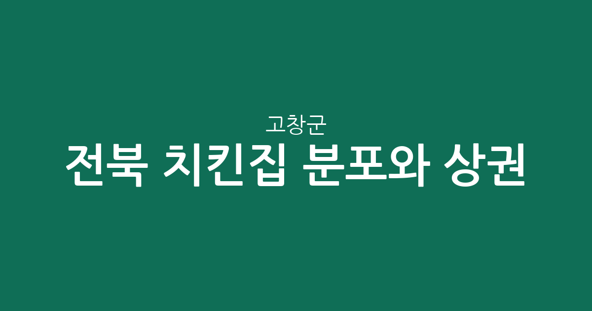 전북 고창군 치킨집 분포와 상권 분석: 고창읍부터 면 단위까지 한눈에 확인하기